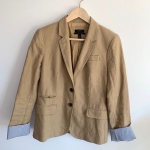 J. Crew | Schoolboy lined linen blazer in tan